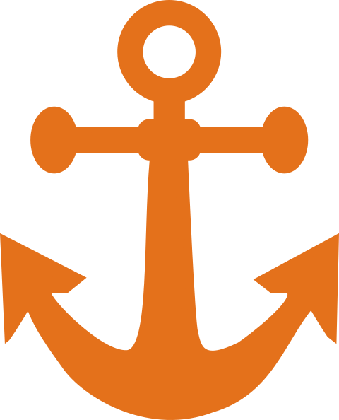 Anchor Nautical Art Print Orange Aqua Stripes Nursery - Anchor Clip Art Free (480x594)