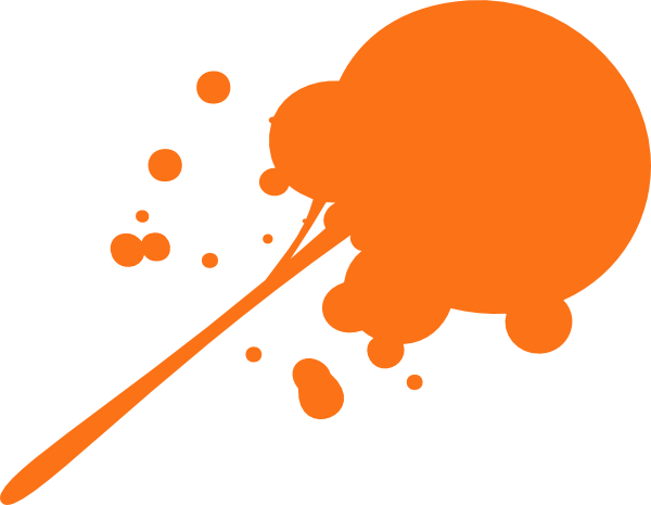 Orange Splat Cliparts - Orange Paint Drops Transparent (600x465)
