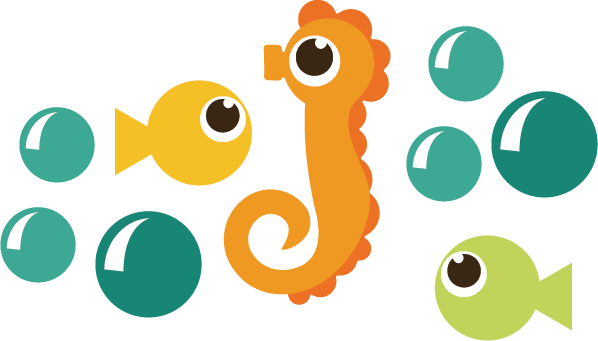 Ocrean Svg - Cute Seahorse Png (598x341)
