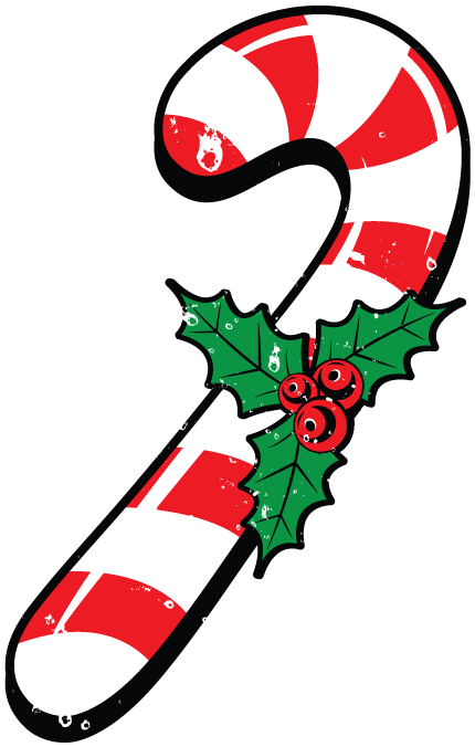 Candy Cane Mistletoe Christmas Holidays Cheer Festive - Candy Cane (721x729)