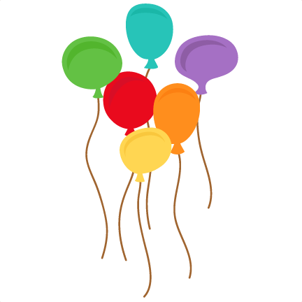 Rainbow Balloons Svg Scrapbook Cut File Cute Clipart - Rainbow Balloon Clipart (432x432)