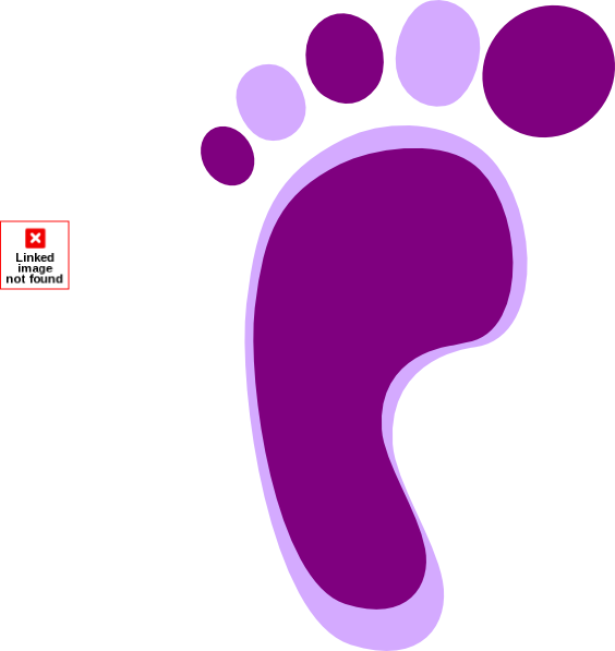 Footprint Clipart Colored - Purple Footprint (564x597)