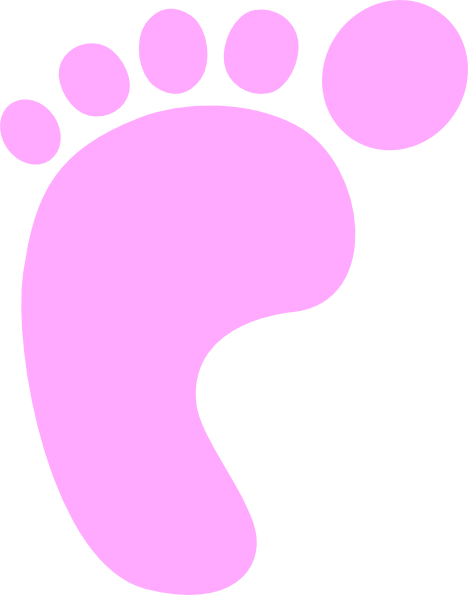 Left Pink Footprint Clip Art At Clker Com Vector Clip - Pink Foot Print Png (468x595)