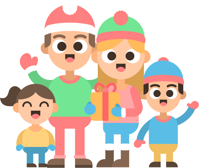 Christmas Family Clip Art - Christmas Day (696x586)