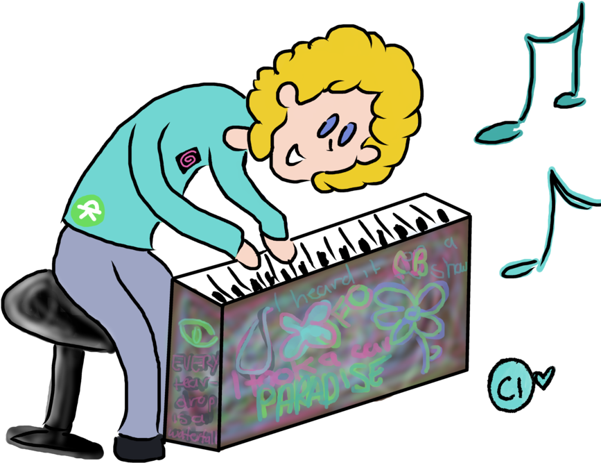 Chris Martin Piano By Candyitzel - Cartoon (900x1252)