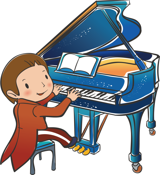 El Diseño De Elementos De Piano Para Niños Individuales - Children Playing Music (650x711)