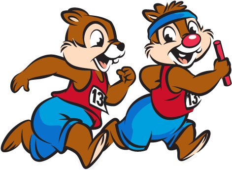 Chip And Dale Clip Art - Chip And Dale Running (495x357)