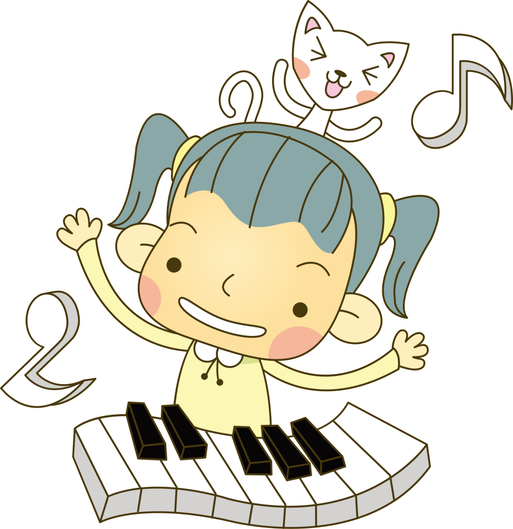 Cartoon Piano Niños Tocar El Piano Png Fondo Transparente - การ์ตูน น่า รัก เปีย โน (1024x1055)
