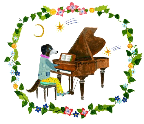 Play Piano Dog Download Illustration - Play Piano Dog Download Illustration (564x447)
