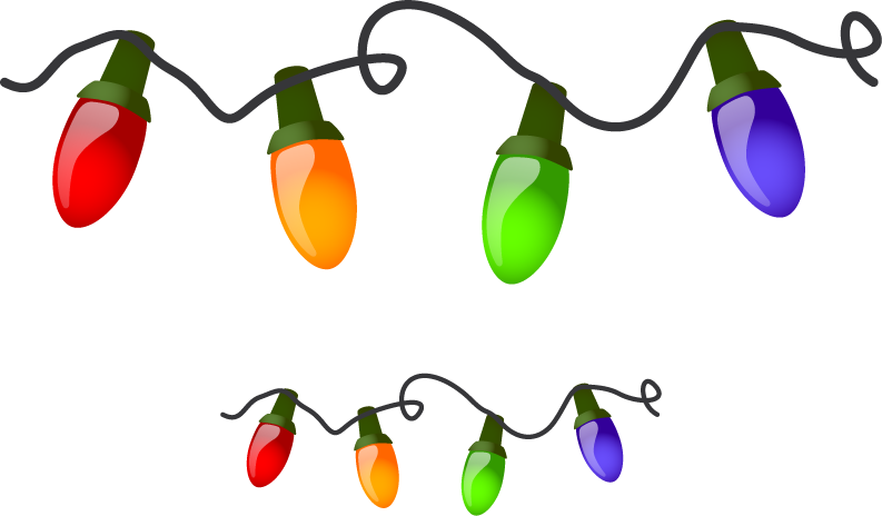 Christmas Lights Border Clipart - Christmas Lights On A String (793x464)