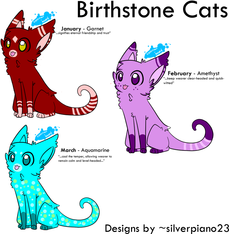 Birthstone Cats [1/4] - Drawing (750x750)