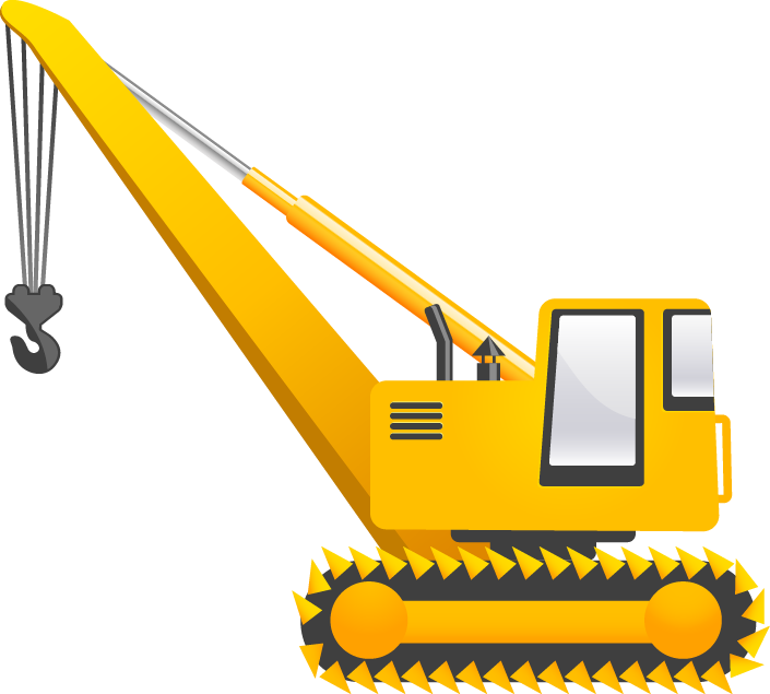 Construction Vehicles Vector Pack - Crane Vector Png (705x635)