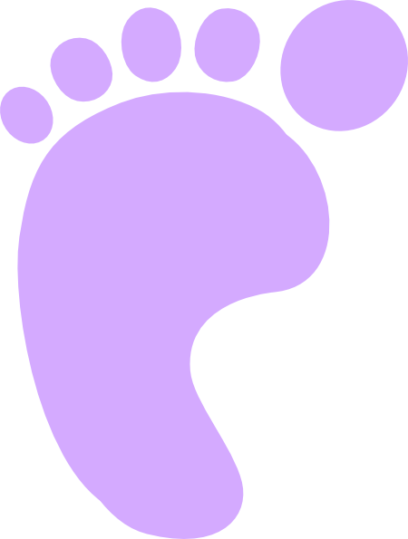 Footprint Clipart Purple - Life Cycle Key Words (450x595)