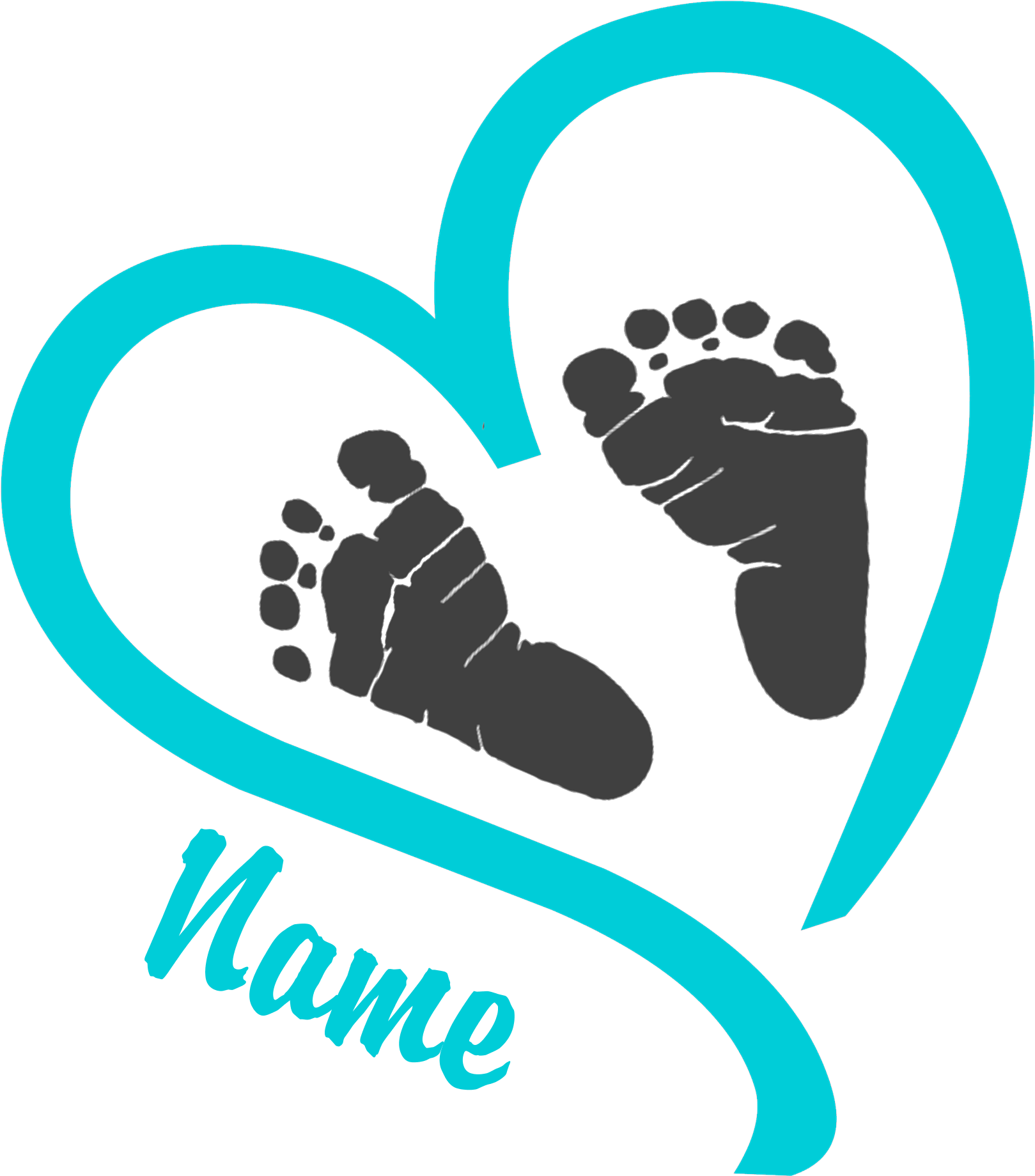 Baby Feet Clipart Line Cliparts And Others Art Inspiration - Heart With Baby Footprints (2000x2000)