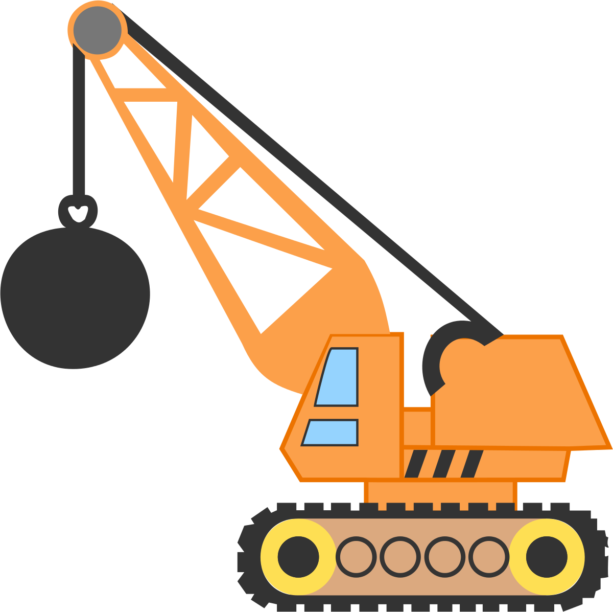 A Wrecking Ball Is A Heavy Metal Mass That's Swung, - Crane With Wrecking Ball (1200x1197)