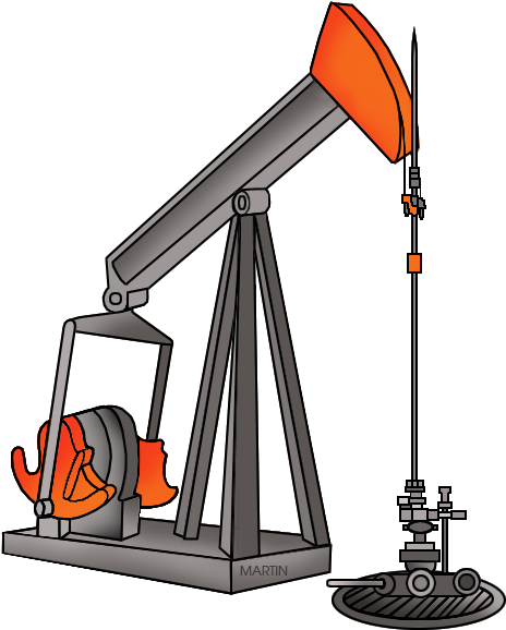Free United States Clip Art By Phillip Martin, Oil - Oil Rig Clip Art (499x615)