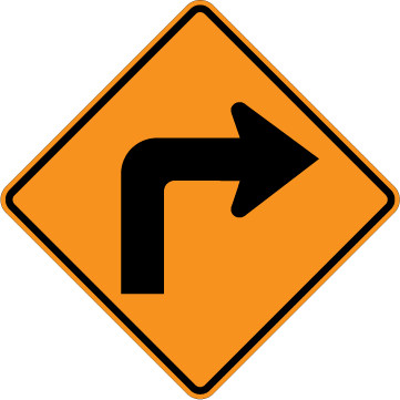 Under Construction - - Right Turn Sign (361x361)