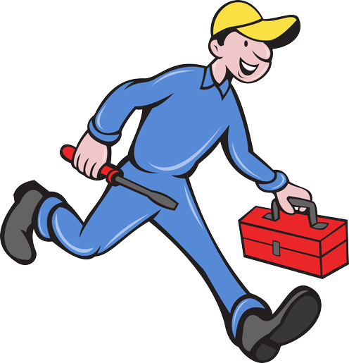 Handyman Cartoon Clip Art - Electrician Vector (496x515)