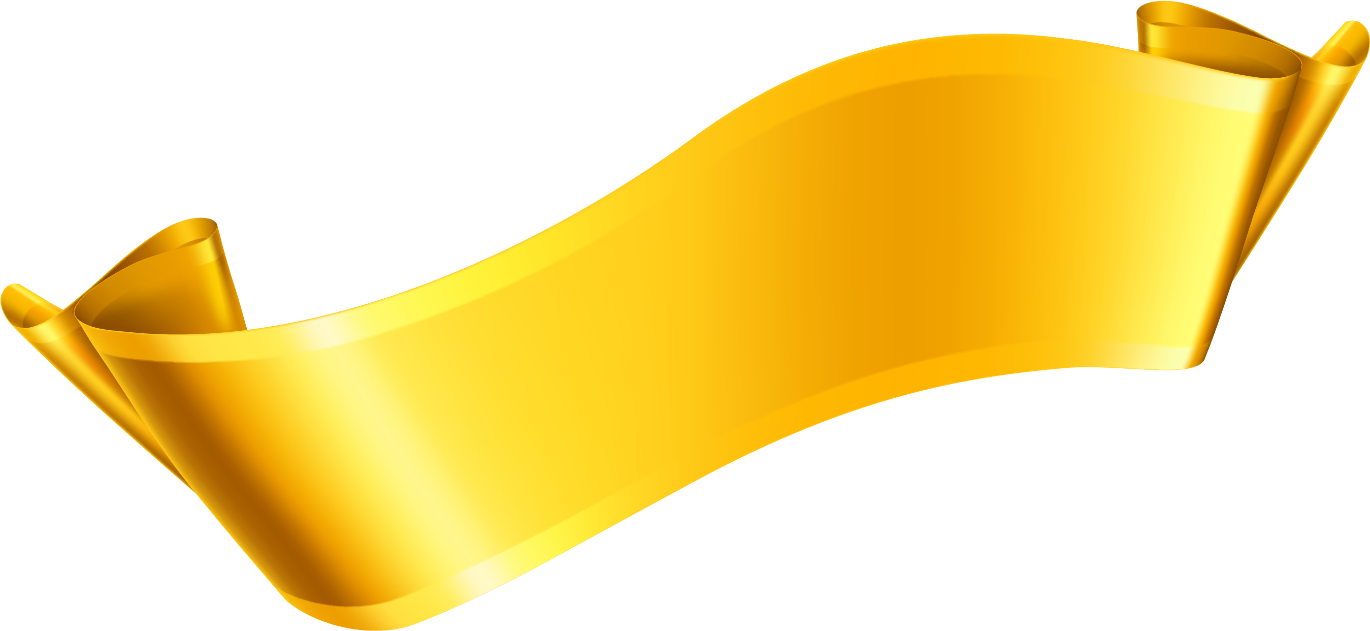 Yellow Ribbon Award Isolated - Gold Ribbon Png (2864x1490)