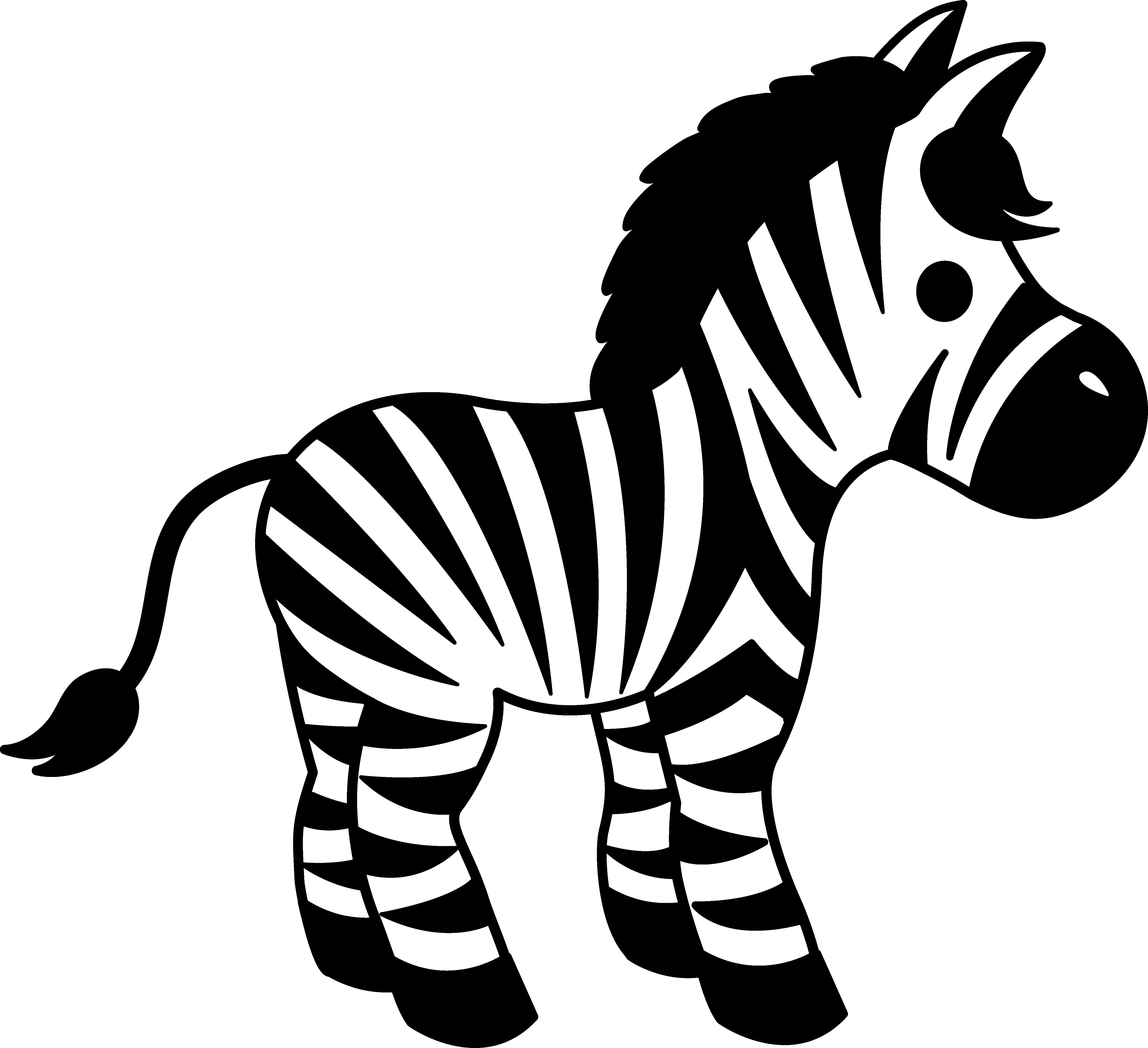 Zebra Clipart Black And White Zebra Clipart Black And - Writing (4908x4481)