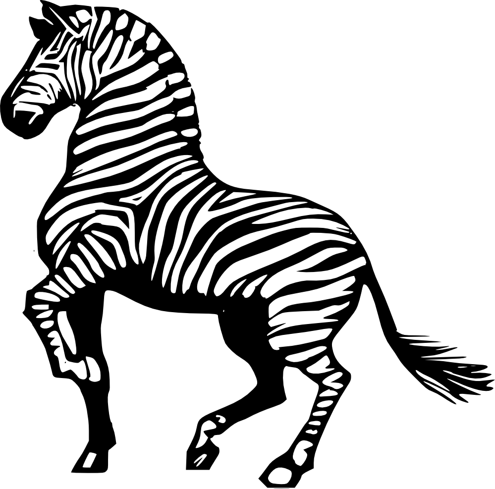 Zebra Clipart Black And White - Romantischer Zebramuttertag Karte (999x987)