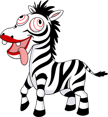 Zebra Clipart Zany - Zebra (368x400)