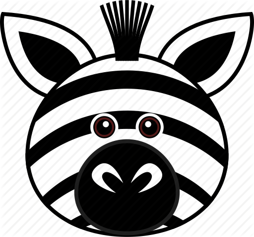 Animal Cartoon Cute Face Head Wild Zebra Icon Search - Zebra Face Coloring Page (512x476)