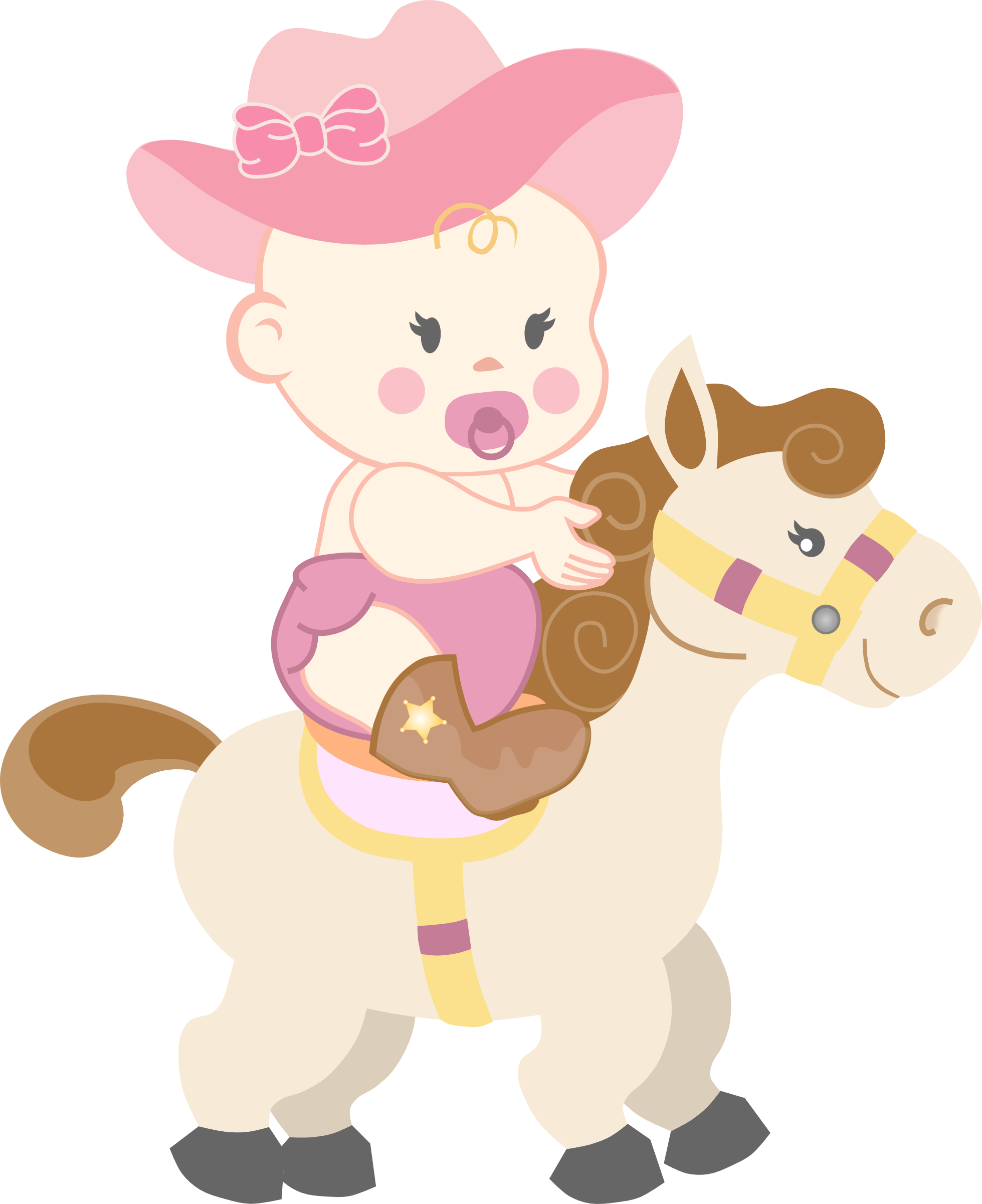 Baby Cowgirl Clipart - Baby Cowboy Clipart (1959x2401)