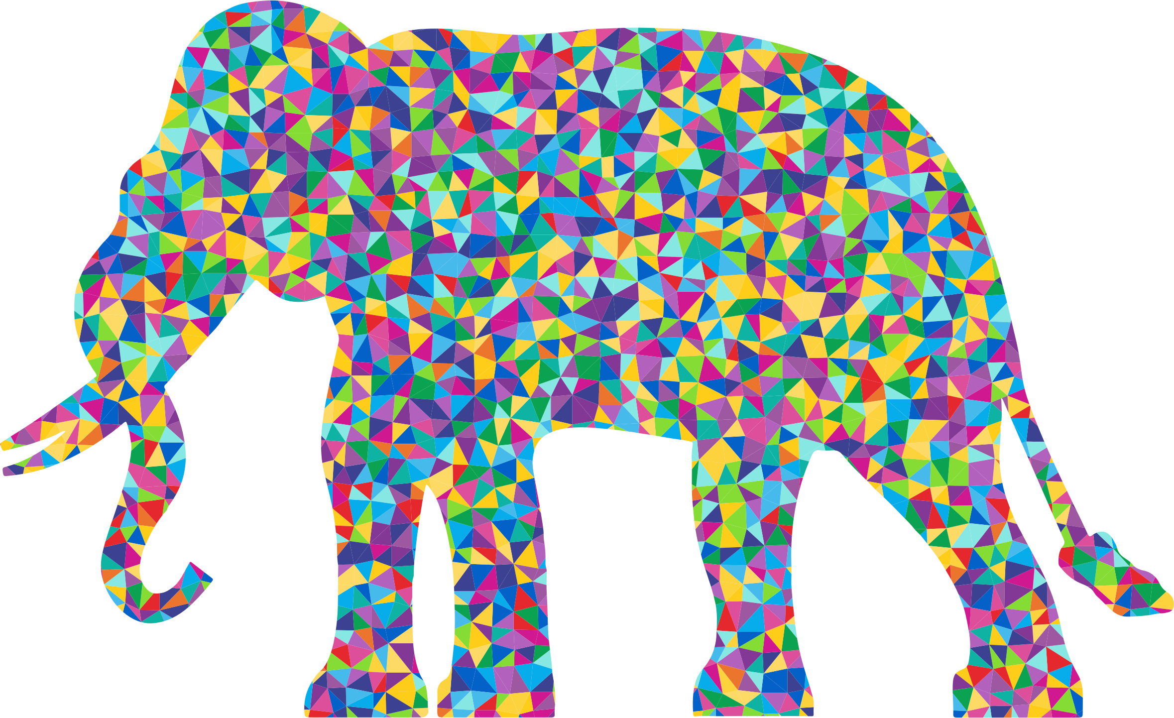 Poly Prismatic Elephant Silhouette - Poly Prismatic Elephant Silhouette (2358x1442)