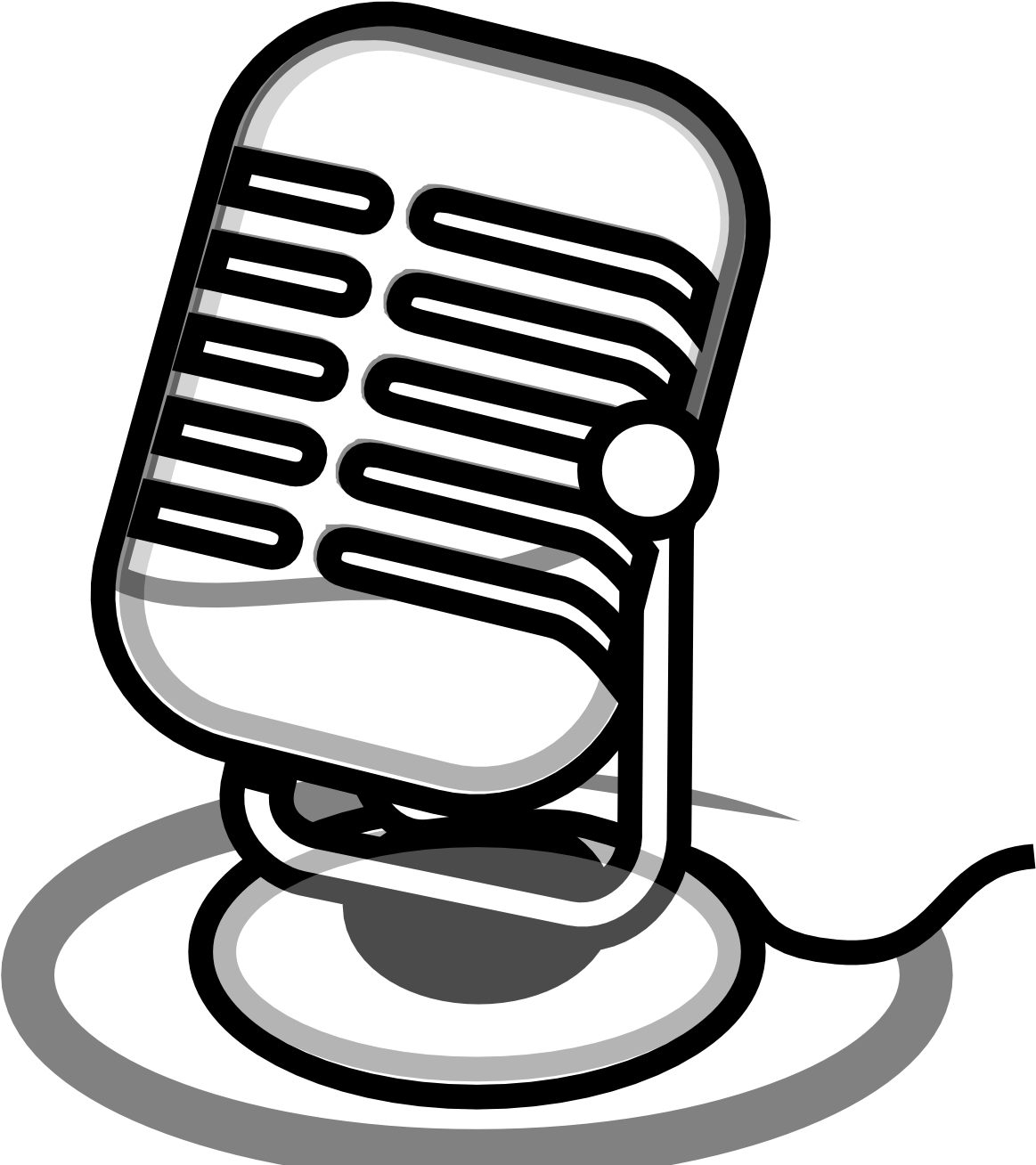 Microphone Clip Art Black And White - Microphone Clipart Black And White (1331x1331)