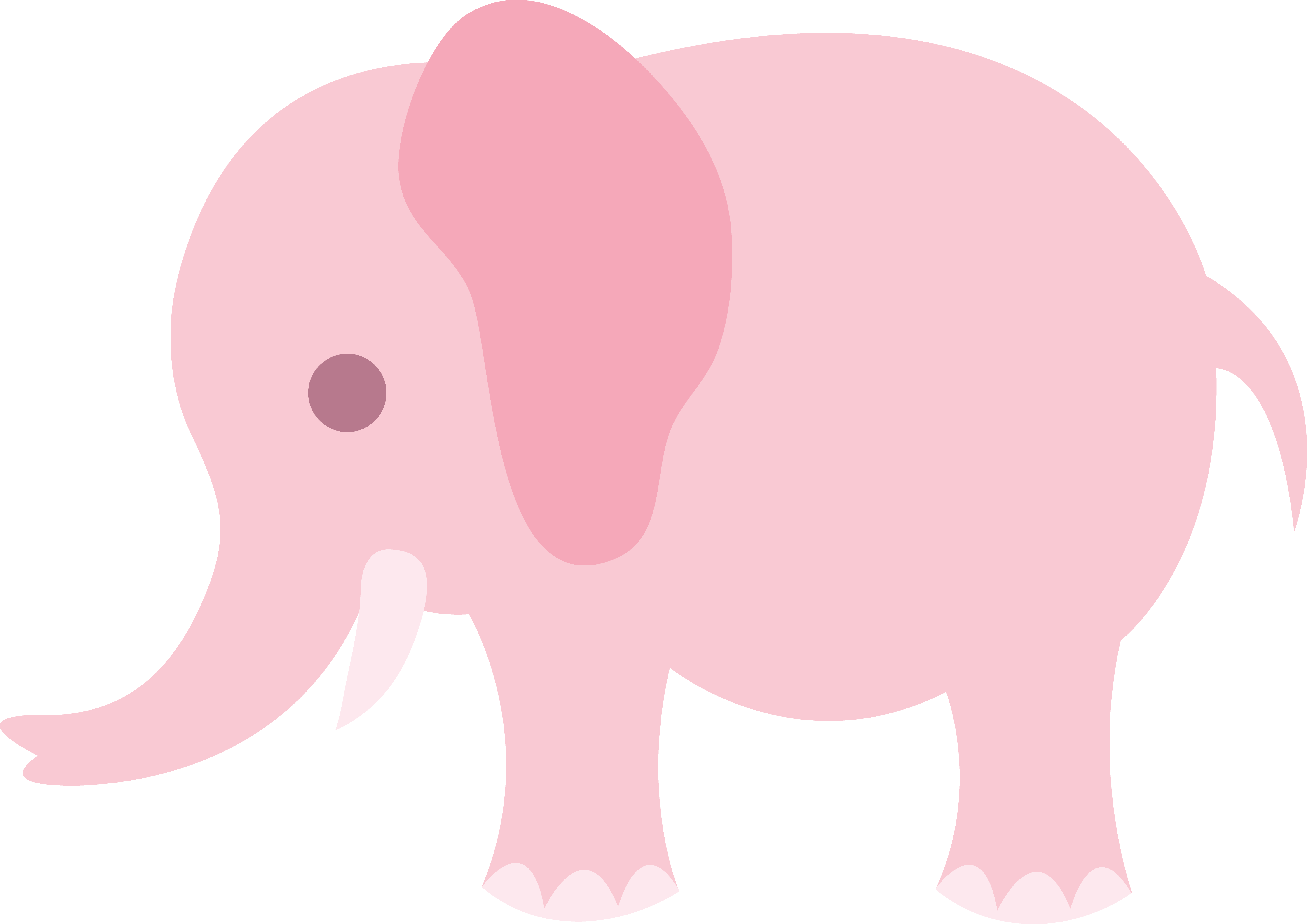 Cartoon Elephant Pictures - Cute Pink Elephant Clipart (5786x4090)