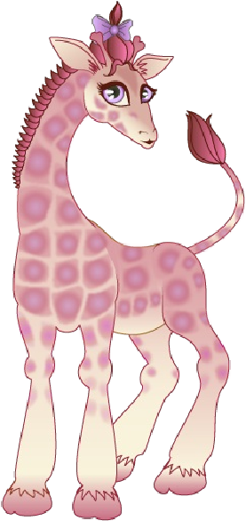 Pink Baby Giraffe Cartoons - Baby Giraffe Clip Art (600x600)