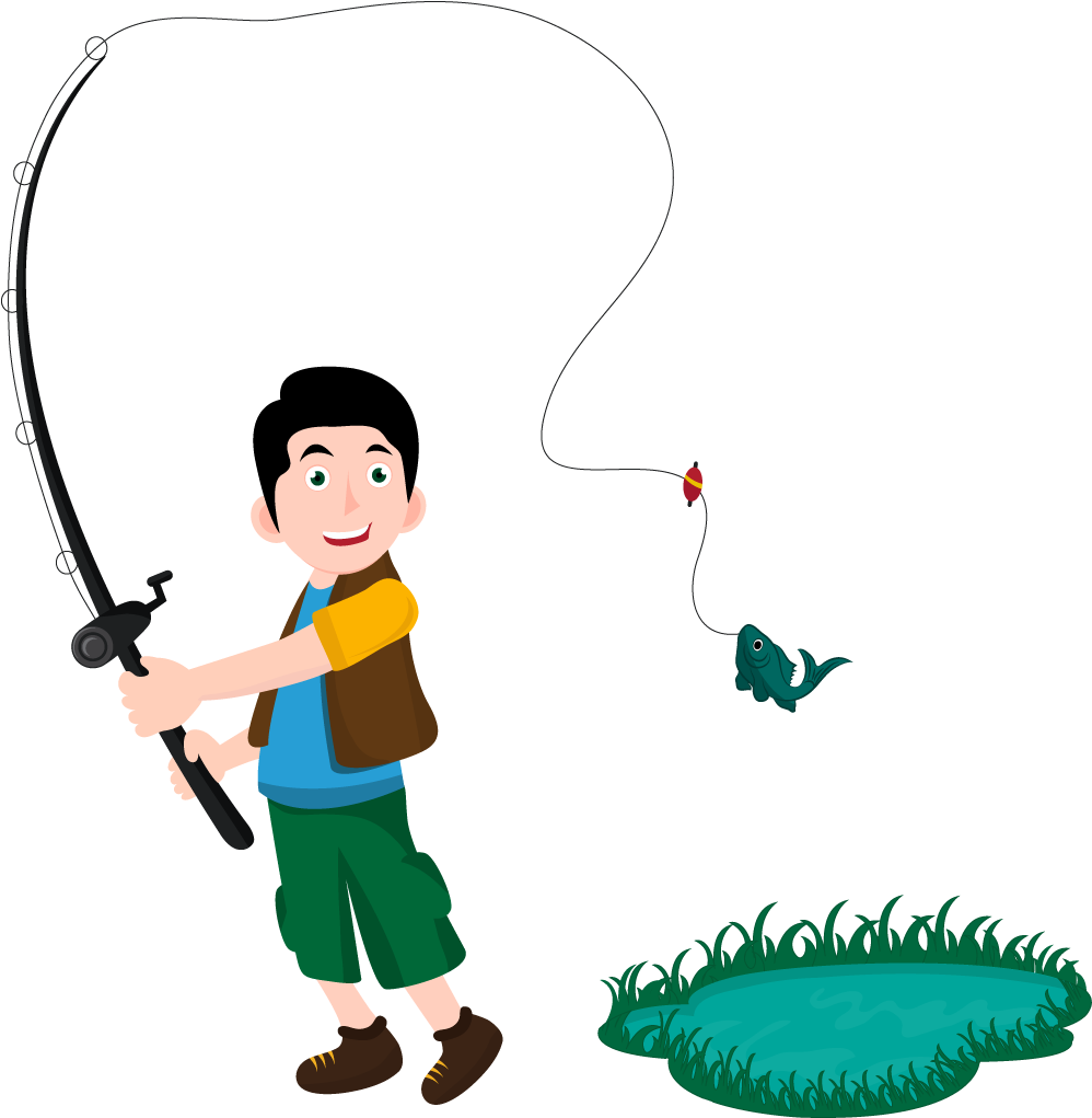 Fishing Pole Clipart Png Image03 - Fishing Cartoon Transparant (998x1021)