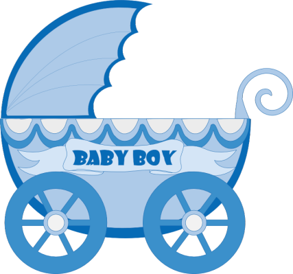 Kartki Free Ideas - Baby Stroller Clipart Blue (427x399)