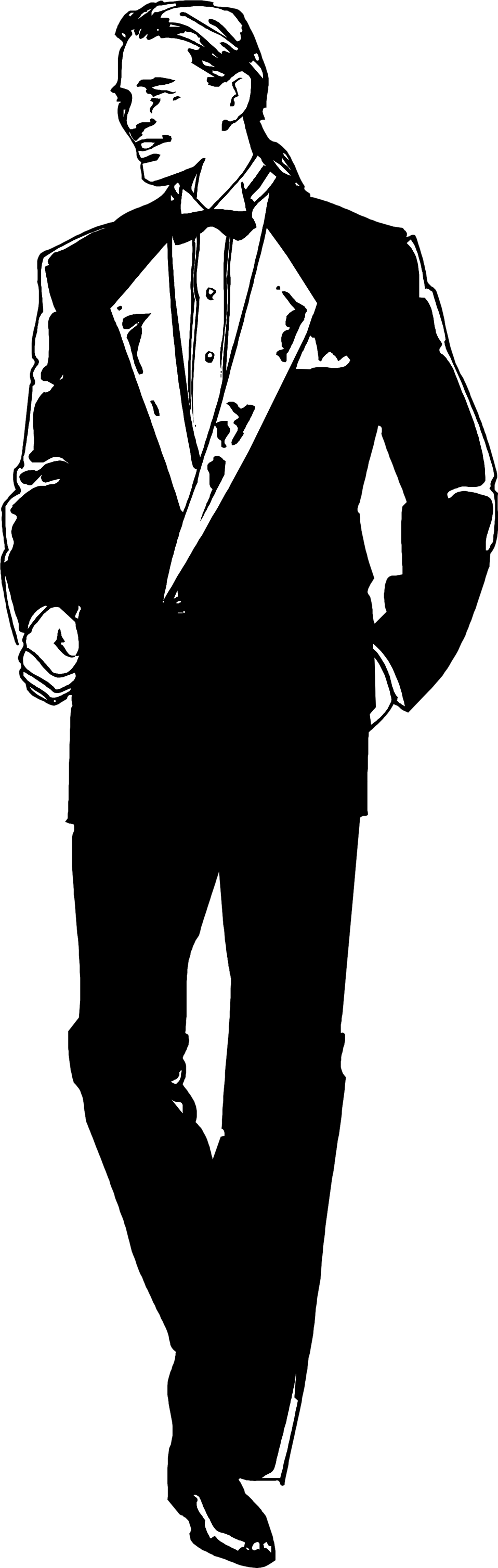 Tuxedo - Handsome Boy Clipart Black And White (958x3014)