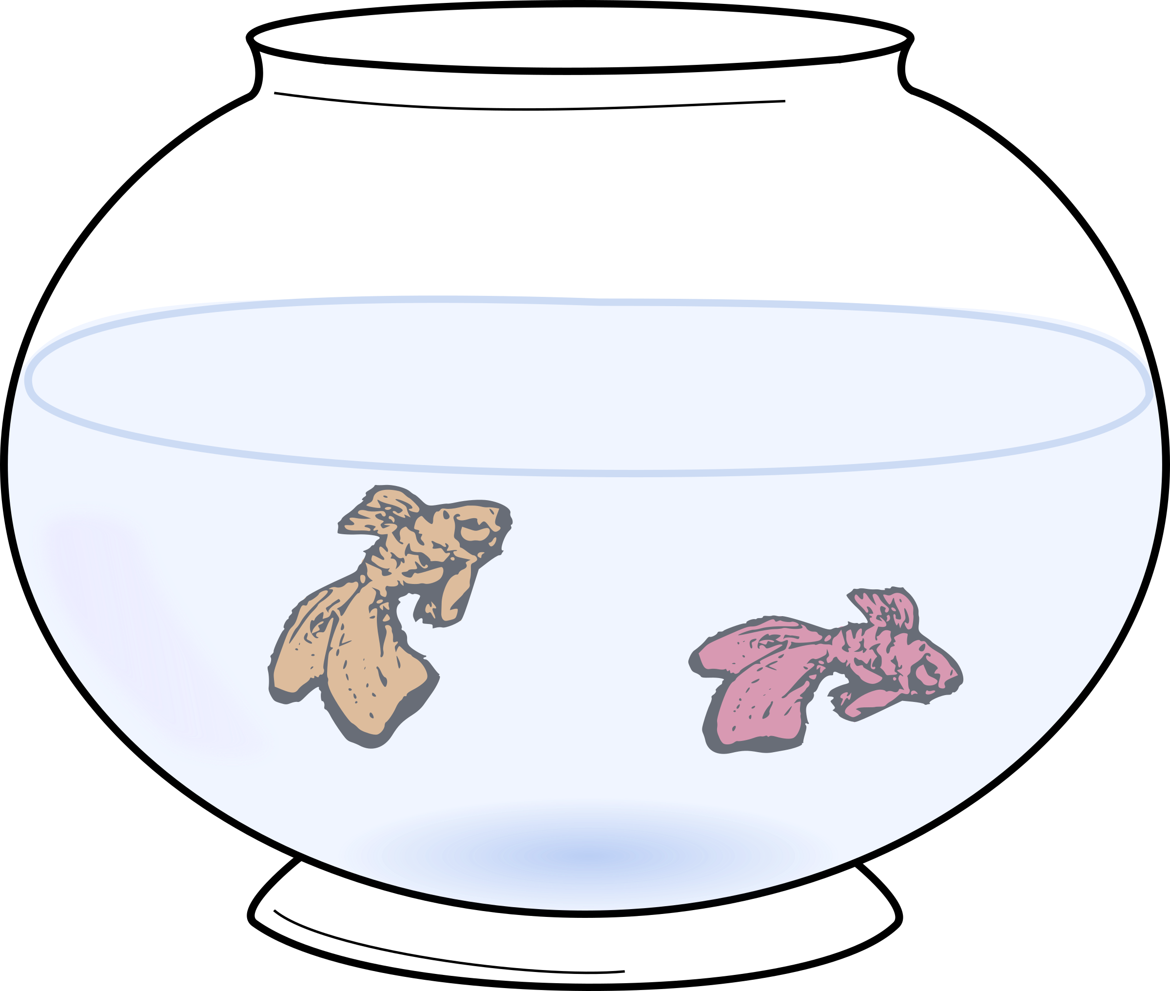 Big Image - Fish Bowl Clipart (2400x2033)
