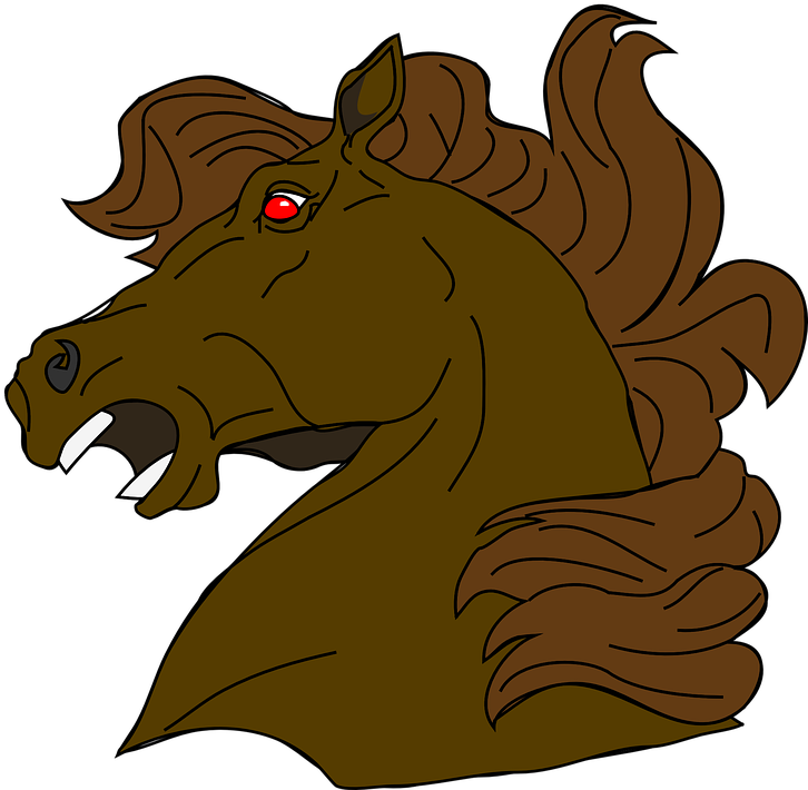Stallion Clipart Angry Horse - Horse Head (737x720)