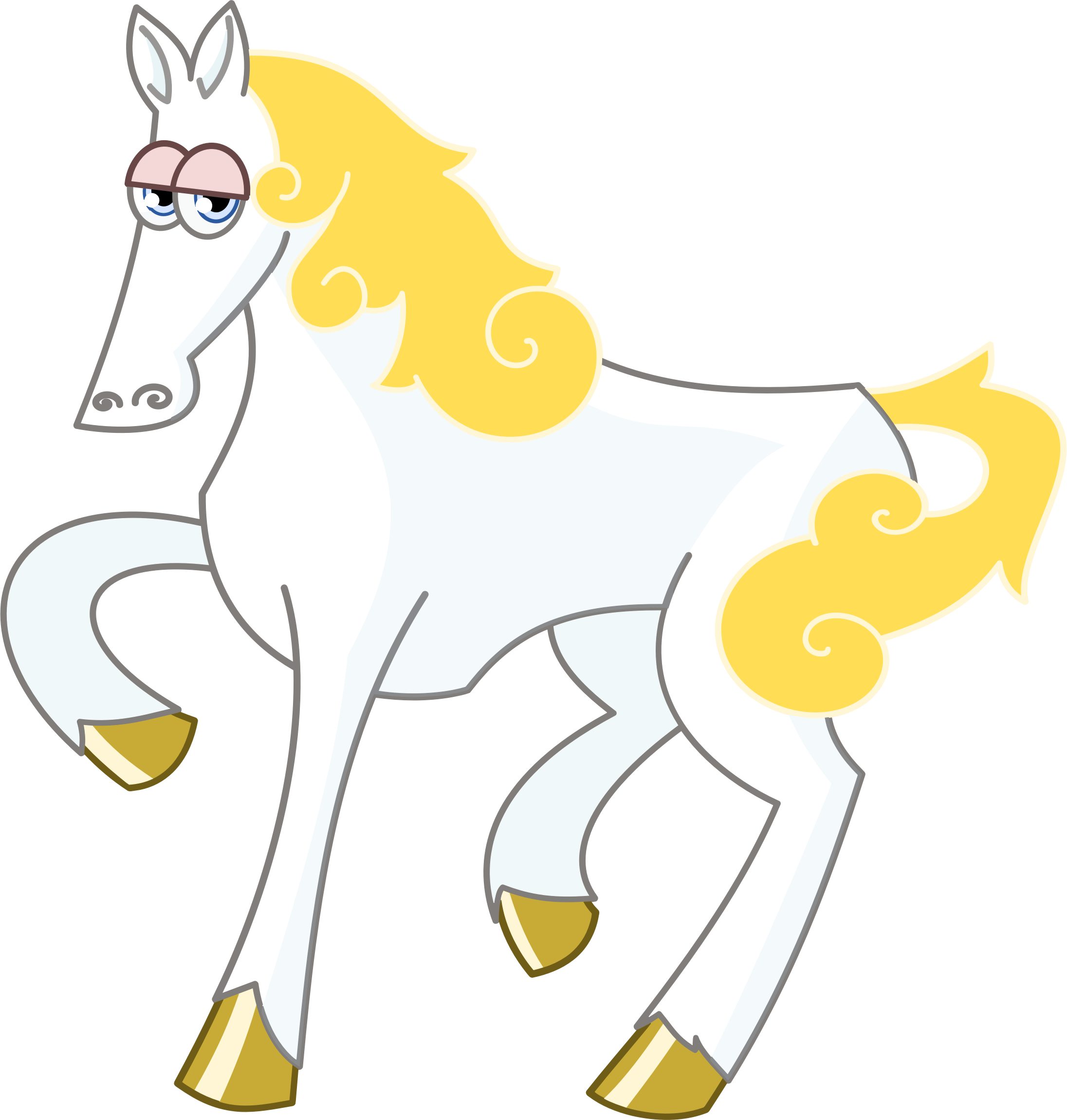 Big Image - White Horse Cartoon Png (2192x2300)