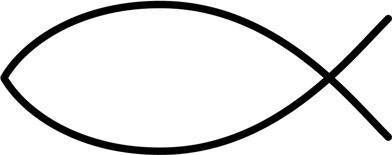 Christian Life Saving Rules Free Ichtys - Simple Fish Outline (2400x1001)