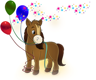 Pony Clipart Pony Riding - Pony Party Clip Art (422x337)