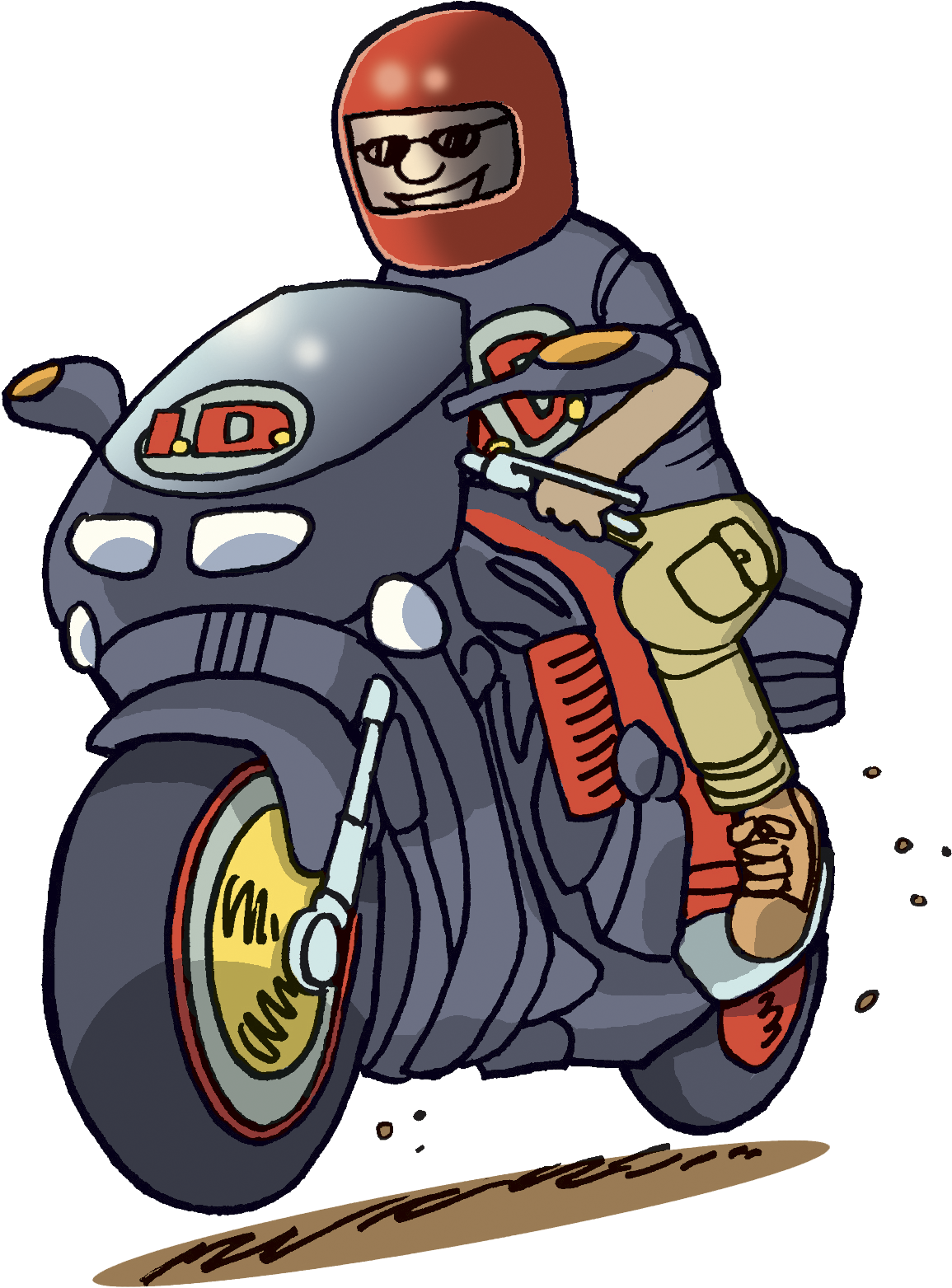 Man Riding A Motorcycle Png Clipart - Ride A Motorbike Clipart (1200x1619)