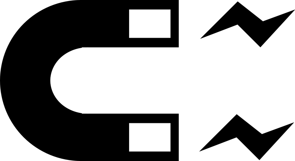 Magnetic, Magnetism, Gravity, Magnet, Horseshoe - Black And White Magnet (960x525)