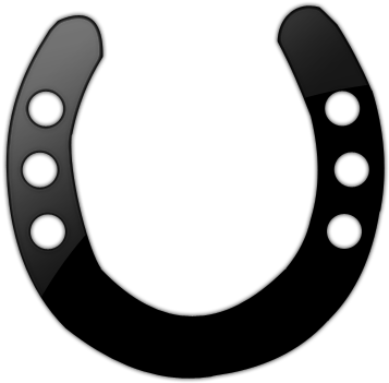 Horseshoe Black And White Clipart - Black Horse Shoe Clip Art (512x512)