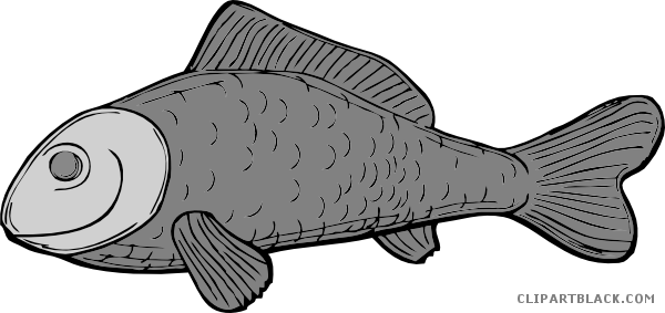 Cartoon Fish Animal Free Black White Clipart Images - Green Fish Shower Curtain (600x283)