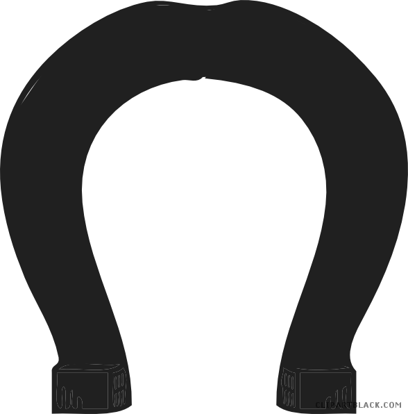 Horseshoe Animal Free Black White Clipart Images Clipartblack - Horseshoe (588x596)