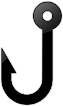 Vector And Fishing Hook Black And White Clipart 7698 - Fish Hook Clipart Transparent Background (512x512)