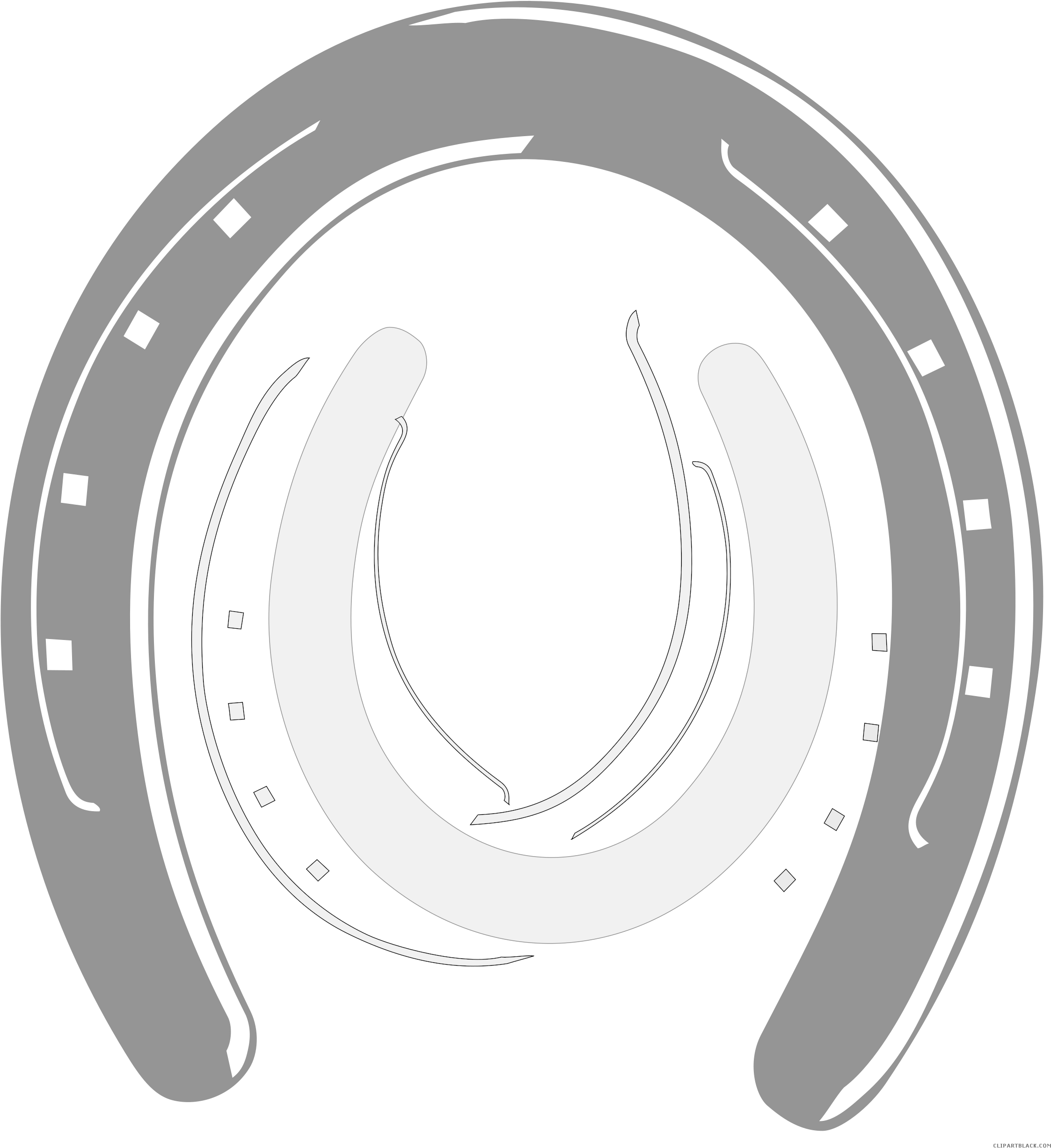 Horseshoe Animal Free Black White Clipart Images Clipartblack - Horse Shoe Graphic Design Tote Bag, Adult Unisex, Natural (2328x2500)