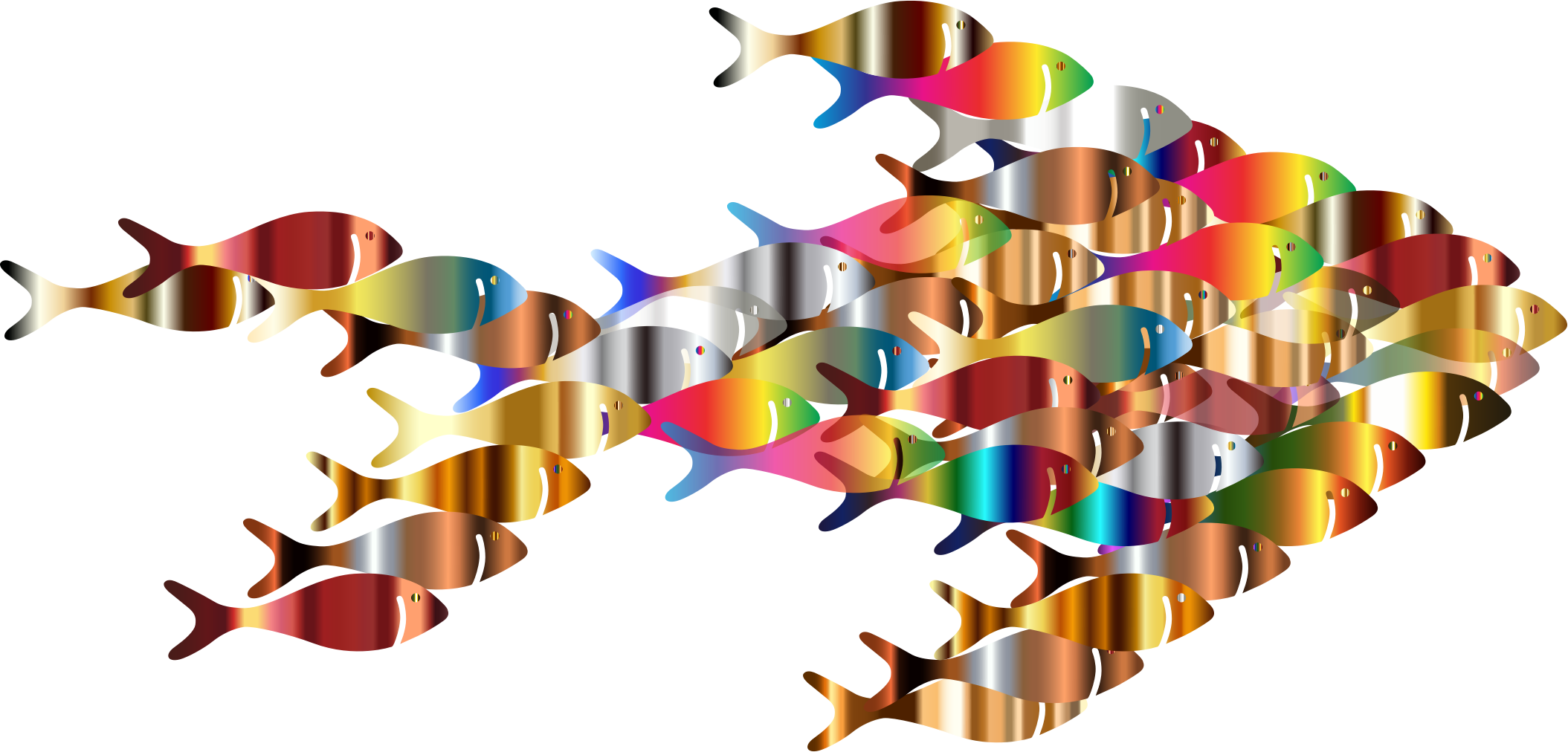 Colorful Fish Fractal - Colorful Fish Png (2109x1012)