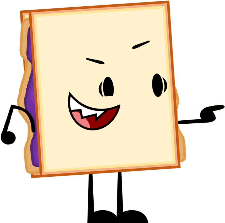 Sandwich Clipart Bfdi - Peanut Butter And Jelly Sandwich (1024x994)