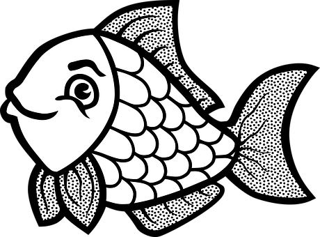 Fish Animal Water Fish Fish Fish Fish Fish - Line Art Of Fish (460x340)